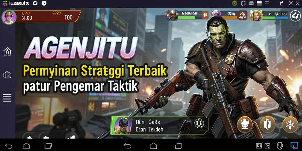 Tampilan strategis mendebarkan dalam AGENJITU dengan desain grafis luar biasa.