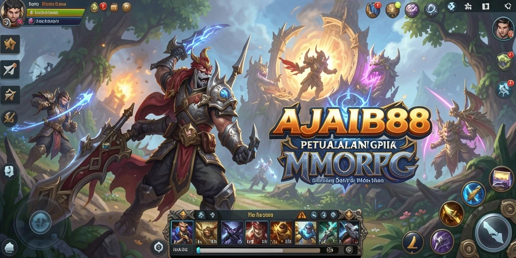 Tampilan gameplay AJAIB88 dengan aksi pertempuran yang seru di dunia fantasi.
