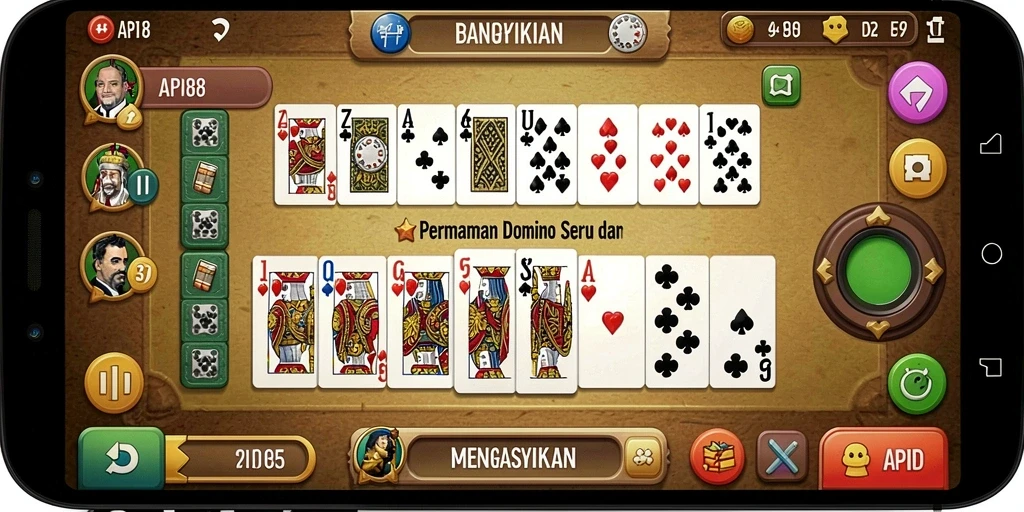 Tampilan seru dari gameplay Domino di API88.