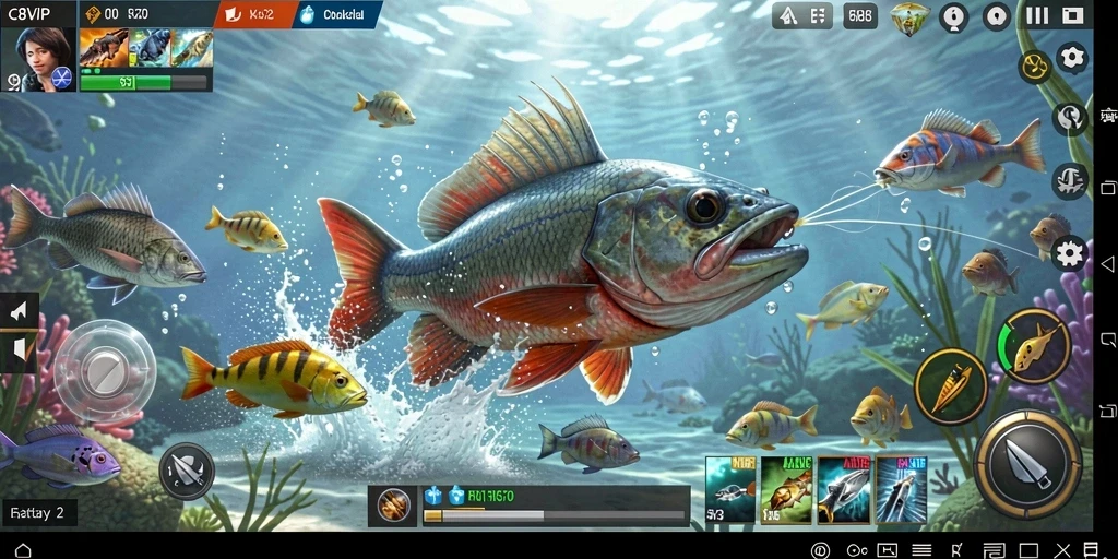 Tangkapan ikan besar dalam gameplay C8VIP yang mendebarkan.