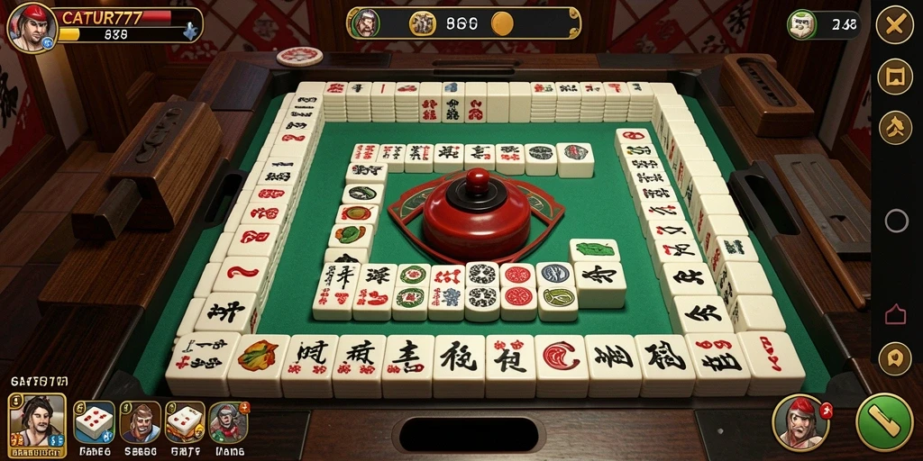 Tampilan gameplay seru dalam CATUR777 saat bermain Mahjong.