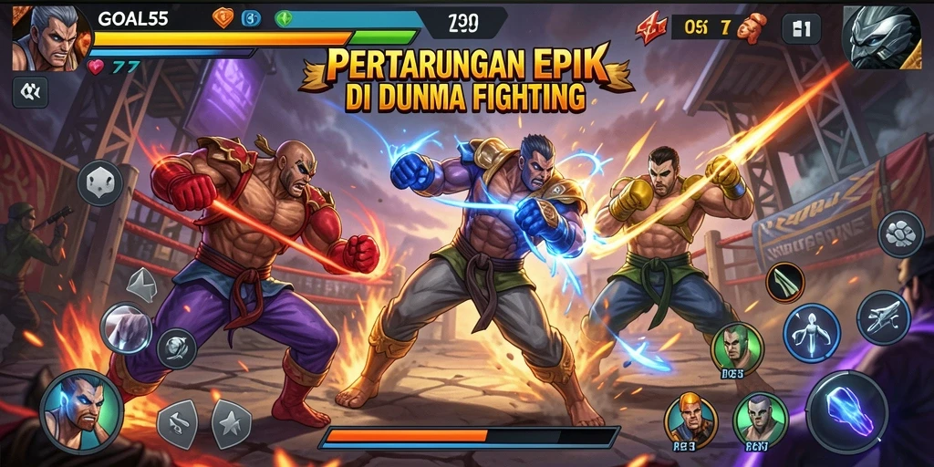 Gameplay seru dengan pertarungan epik di GOAL55.