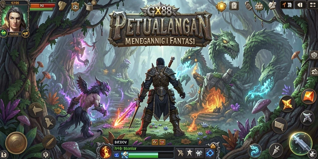 Tampilan seru gameplay dalam GX88 saat menjelajahi dunia petualangan.
