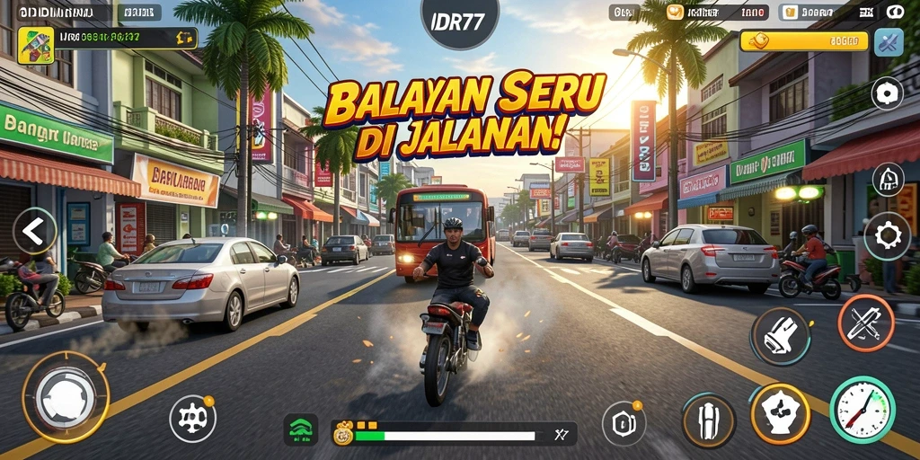 Tangkapan layar IDR77 yang menunjukkan aksi balapan yang mendebarkan.