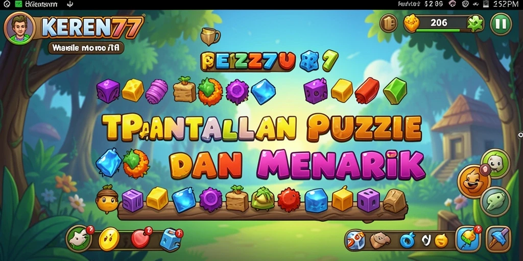 Tampilan gameplay KEREN77 yang penuh warna dan menantang.