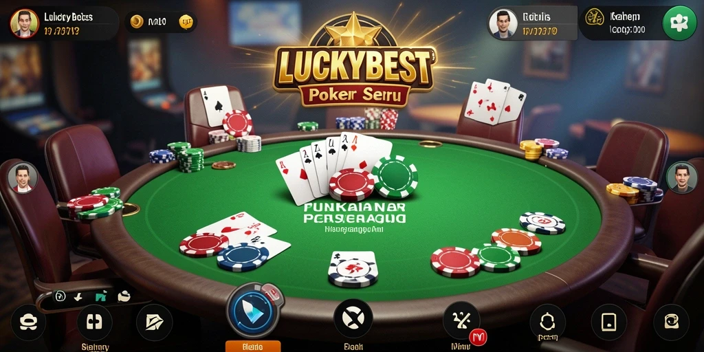 Tampilan antarmuka gameplay Poker LUCKYBEST yang menarik dan interaktif.