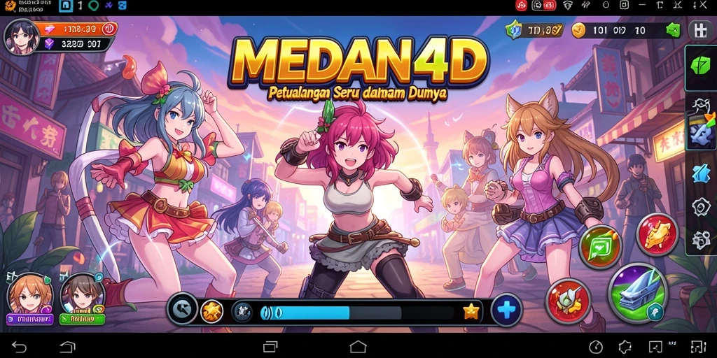Screenshot utama MEDAN4D menampilkan aksi seru dan karakter anime.