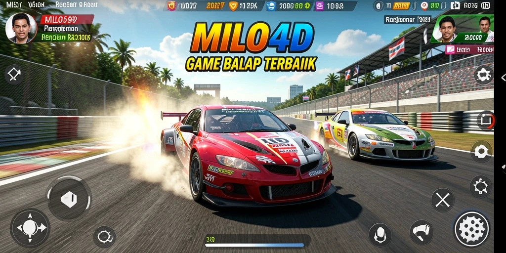 Tampilan gameplay balap yang seru dan penuh aksi pada MILO4D.