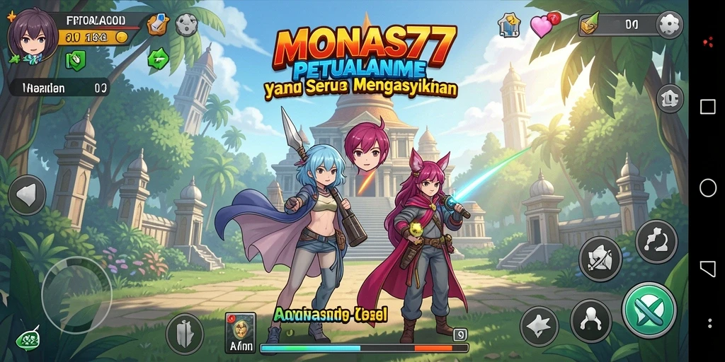 Menampilkan gameplay seru MONAS77 dengan karakter Anime yang menarik.