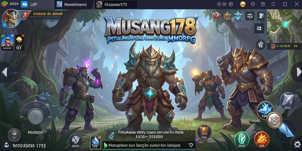 Screenshot menampilkan gameplay seru di dunia MMORPG MUSANG178.
