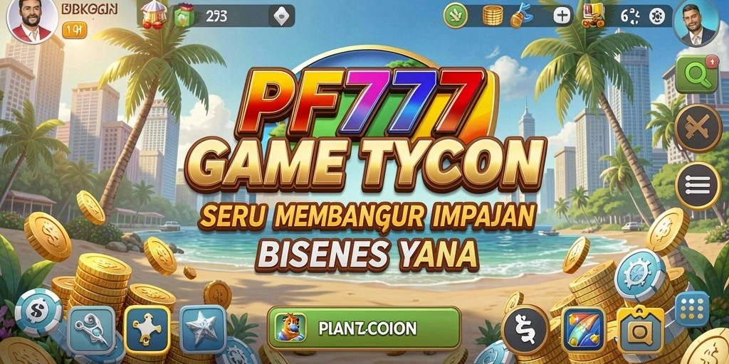 Gameplay PF777 menampilkan pemain membangun kerajaan bisnis yang sukses.