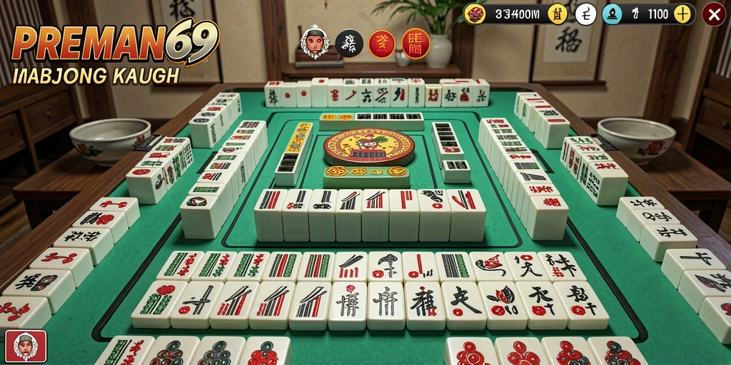 Tampilan gameplay seru di PREMAN69 dengan ubin Mahjong yang menarik.