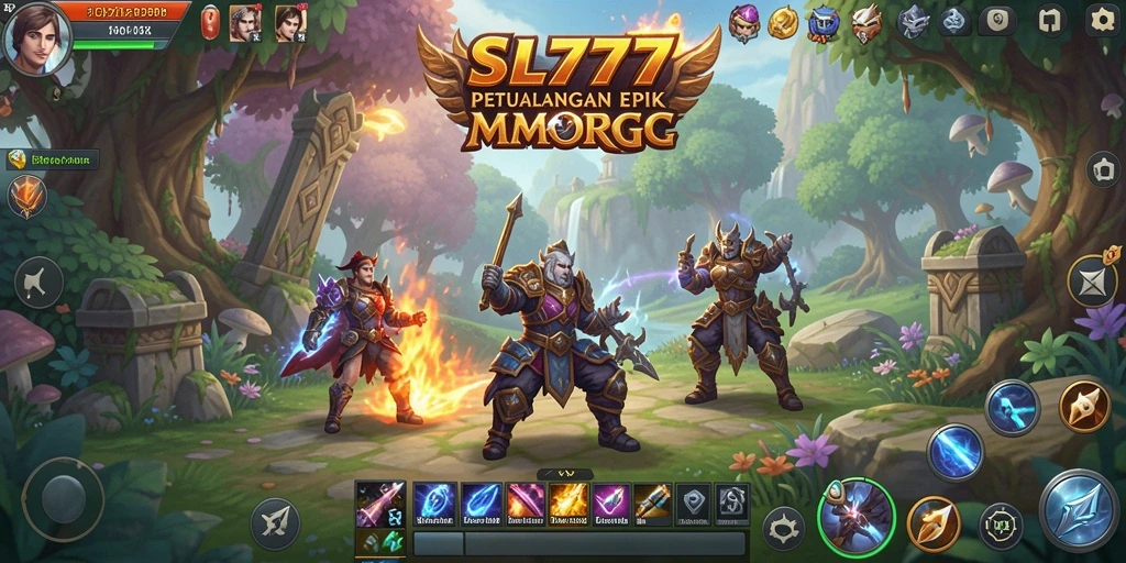 Tangkapan layar gameplay SL777 menampilkan pertempuran epik dan eksplorasi mendalam.