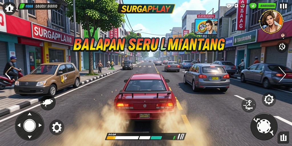 Gameplay balapan yang seru dan mendebarkan di SURGAPLAY.