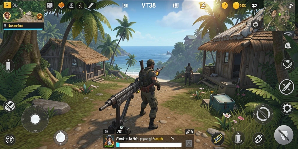 Tampilan gameplay menakjubkan dari VT38 yang menunjukkan dunia simulasi.